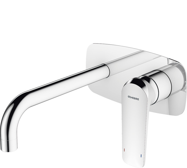 Monomando de lavabo empotrado caño 22 cm Cromado Kode